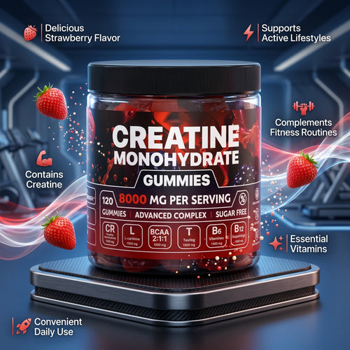 Muscle Power Gummies con Creatina y Vitaminas 💪🍓 | Energía, Rendimiento y Recuperación Muscular