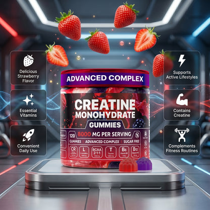 Muscle Power Gummies con Creatina y Vitaminas 💪🍓 | Energía, Rendimiento y Recuperación Muscular
